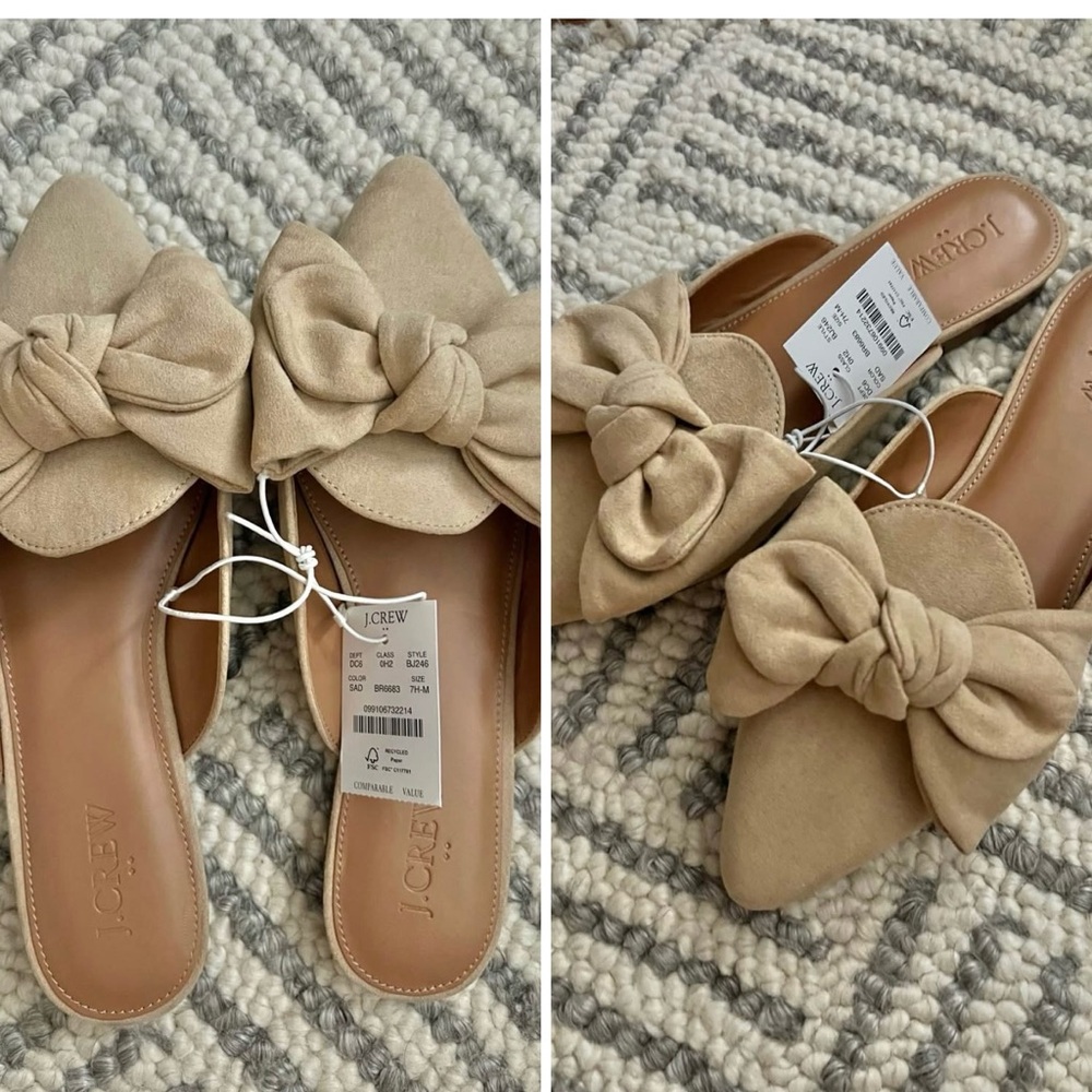 J. Crew Women's Cream Bow Mules